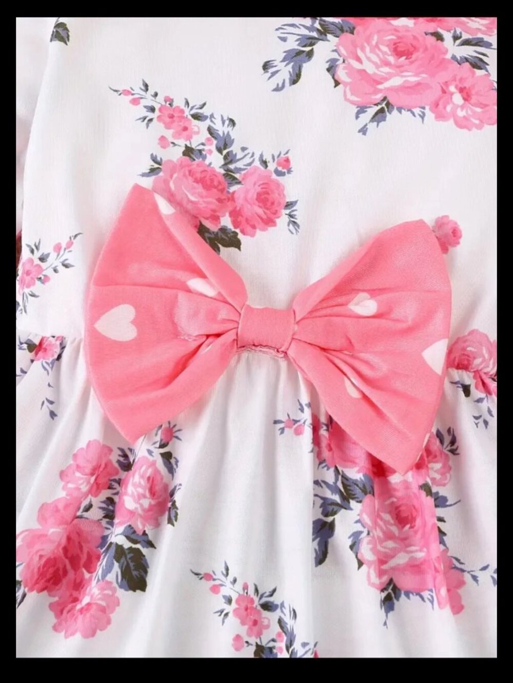 New Girls Pink & White Floral Spring, Summer Top & Pants Set Size 12-18M - Picture 4 of 6
